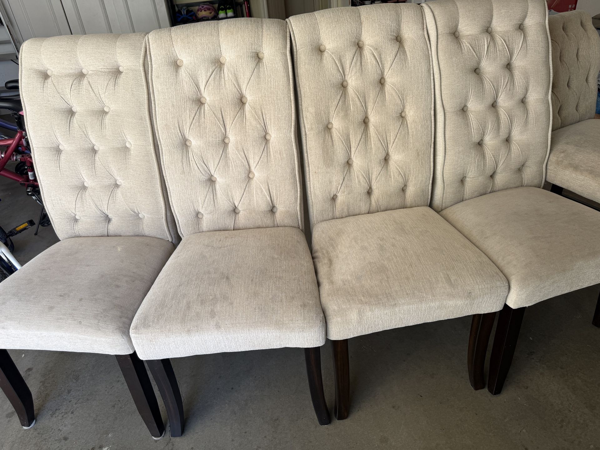 4 Used Ashley Dining Chairs And 1 Barstool