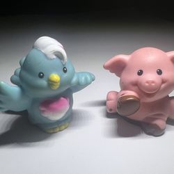 fisher price little people bird Pink and Blue , And Dirty Pig 