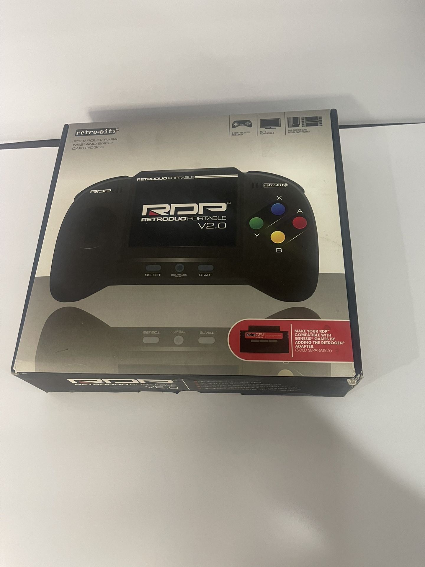 Retro-Bit Retroduo Portable Black V2.0 Console Handheld Snes NES