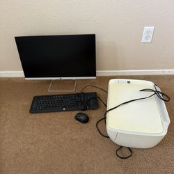Hp printer, monitor and keyboard 