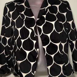 Willi Smith Black White Patterned Jacket Size 6