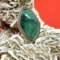 Sterling Taxco Green Stone Necklace