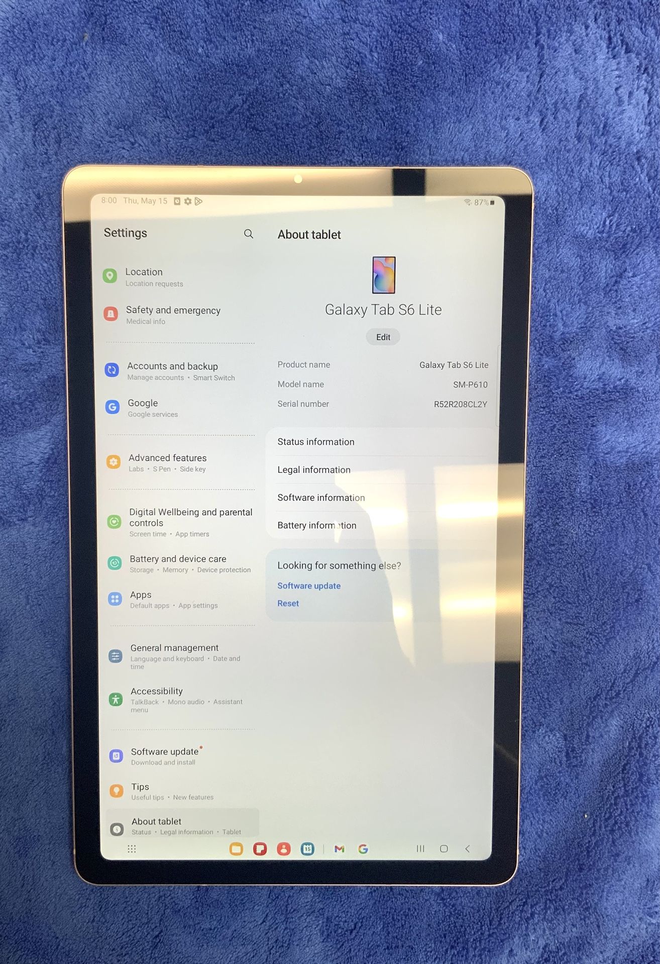 Samsung Galaxy Tab S6 Lite Tablet 64 GB Touch Screen AKG Sound Speakers Wifi Bluetooth Built In Keyboard Internet Browser Handheld Lightweight USB