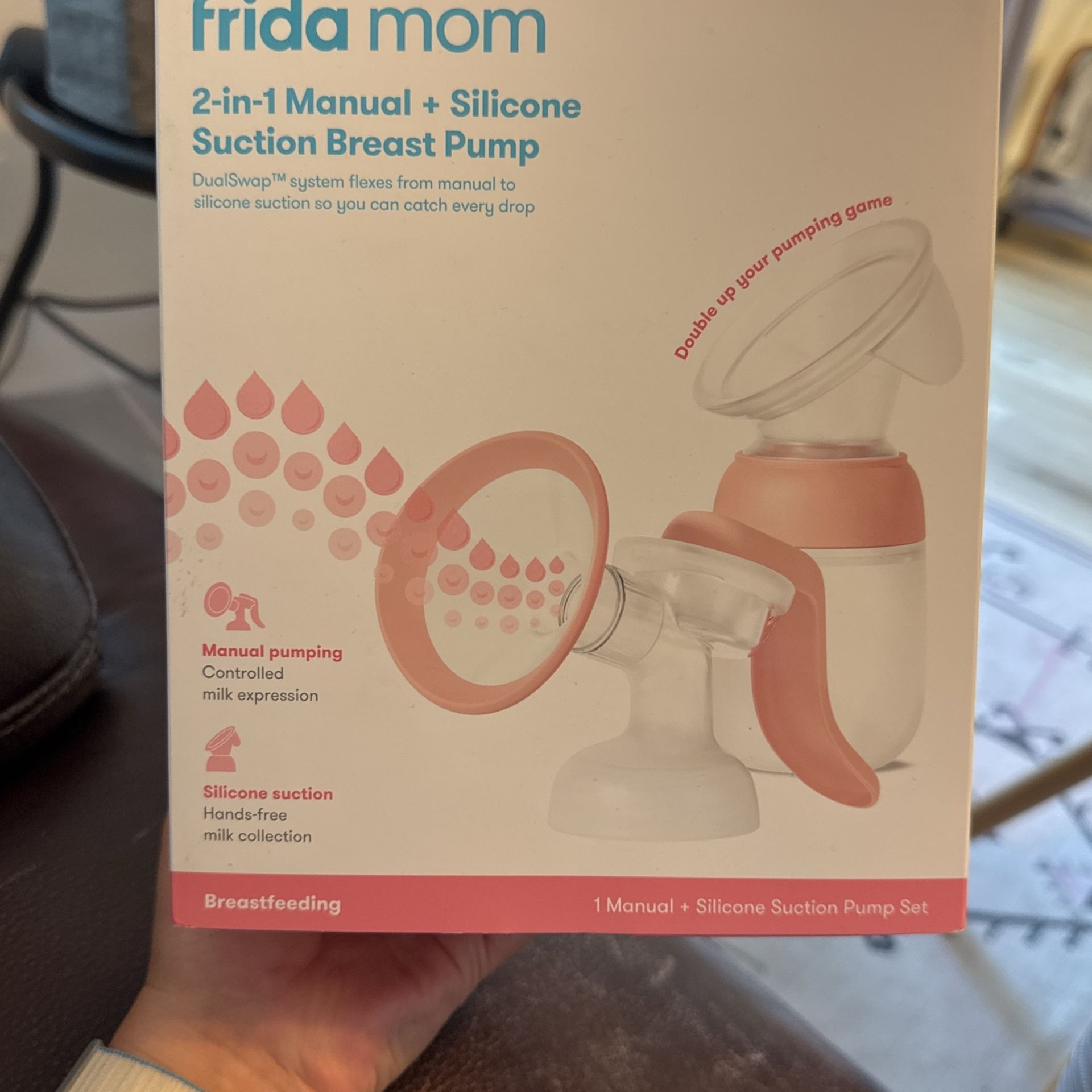 Frida Mom 2-in-1 Manual + Silicone Suction Breast Pump