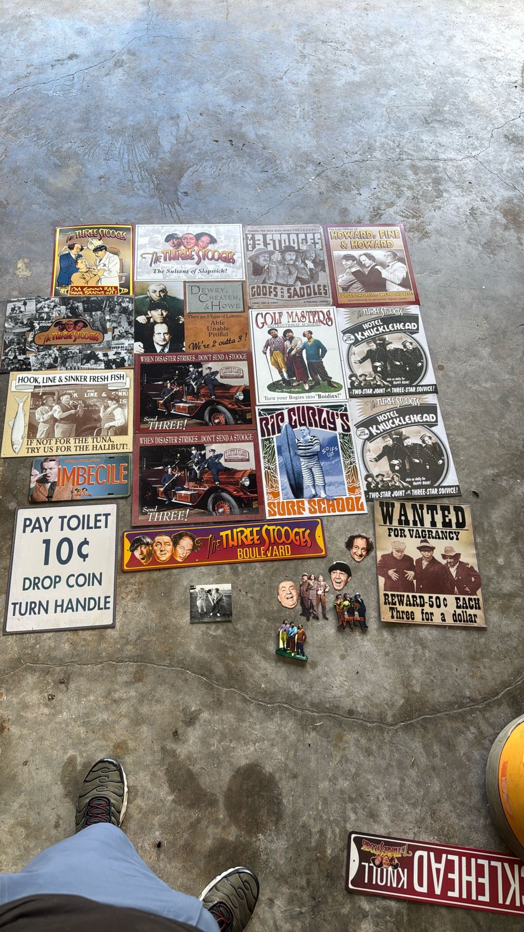 Three Stooges Metal Sign Collection