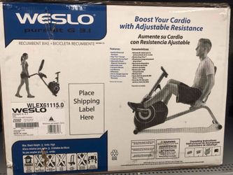 New Sealed Box Weslo Pursuit G 3.1 Recumbent Bike do your cardio with adjustable resistance Step through design, Cardio Bike