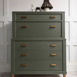 MCM Two-Tone Dresser / Storage Cabinet | Solid Wood Top