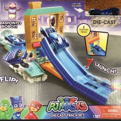 PJ Masks Die Cast Track Play Set with Cat Car Included 2 Position Track NEW