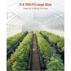 VEVOR 10 Mil Plastic Sheeting Heavy puty 5' × 100';, Thick Plastic Sheeting Roll, Plastic Drop Gloth Painters Tarp Covering for Crawl Space Vapor Barr