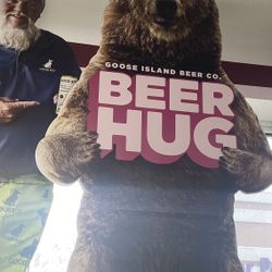 Goose Island, beer hog, bear, large cardboard, display, very sturdy