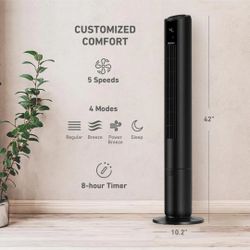 Holmes
SmartConnect 42 in. Oscillating 5 Speed Wi-Fi Digital Tower Fan Black with ClearRead Display and Remote Control