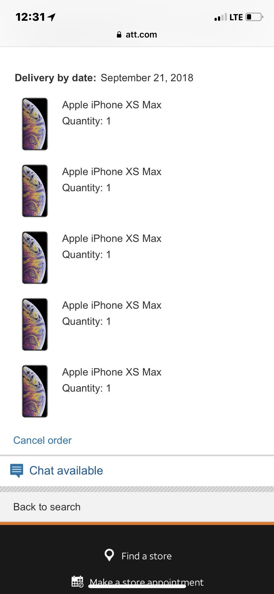 5 IPhone Xs Max 512GB Att