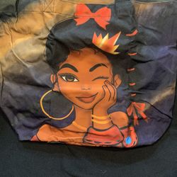 African American Girl Large Tote Bag