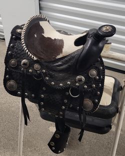 12" Miniature Weastern Leather Brown Mini Saddle