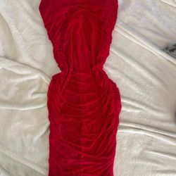 Red midi dress 
