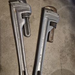 Ridgid 814 & USA STD Heavy Duty 14 inch pipe wrenches