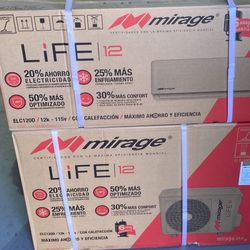 Mirage One Ton Life  12 AC/HEATING UNIT MINI SPLIT. (120V)