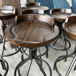 Set Of Four Industrial Bar Stools