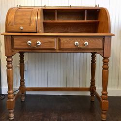 Vintage Desk with Locking Compartment