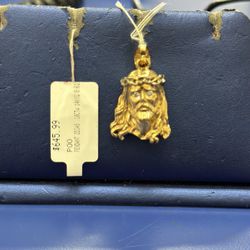 14k Jesus Face Pendant 