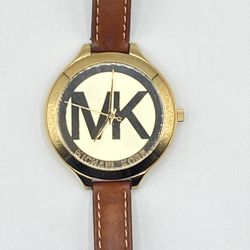 Michael Kors Slim Runway Champagne Dial Leather Strap Women's Watch MK2326