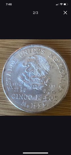 1953 - Hidalgo Cinco Pesos World Coin