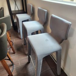 Roche Bobois Bar Chairs x3 Grey