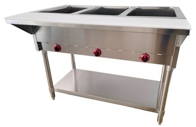 NSF Steam Table 3 Pan Gas Propane Warmer HN-3-NAT-GS