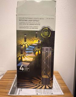 4 solar powered rotating effect lamps
