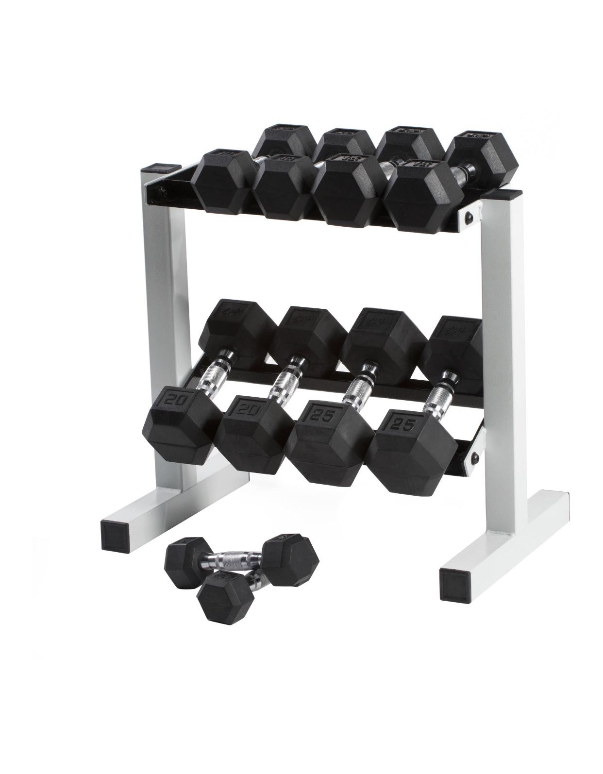 RACK ONLY CAP Rubber Hex Dumbbell Rack, Weights are not included (L x W x H) 27.17 x 18.11 x 3.94 Inches