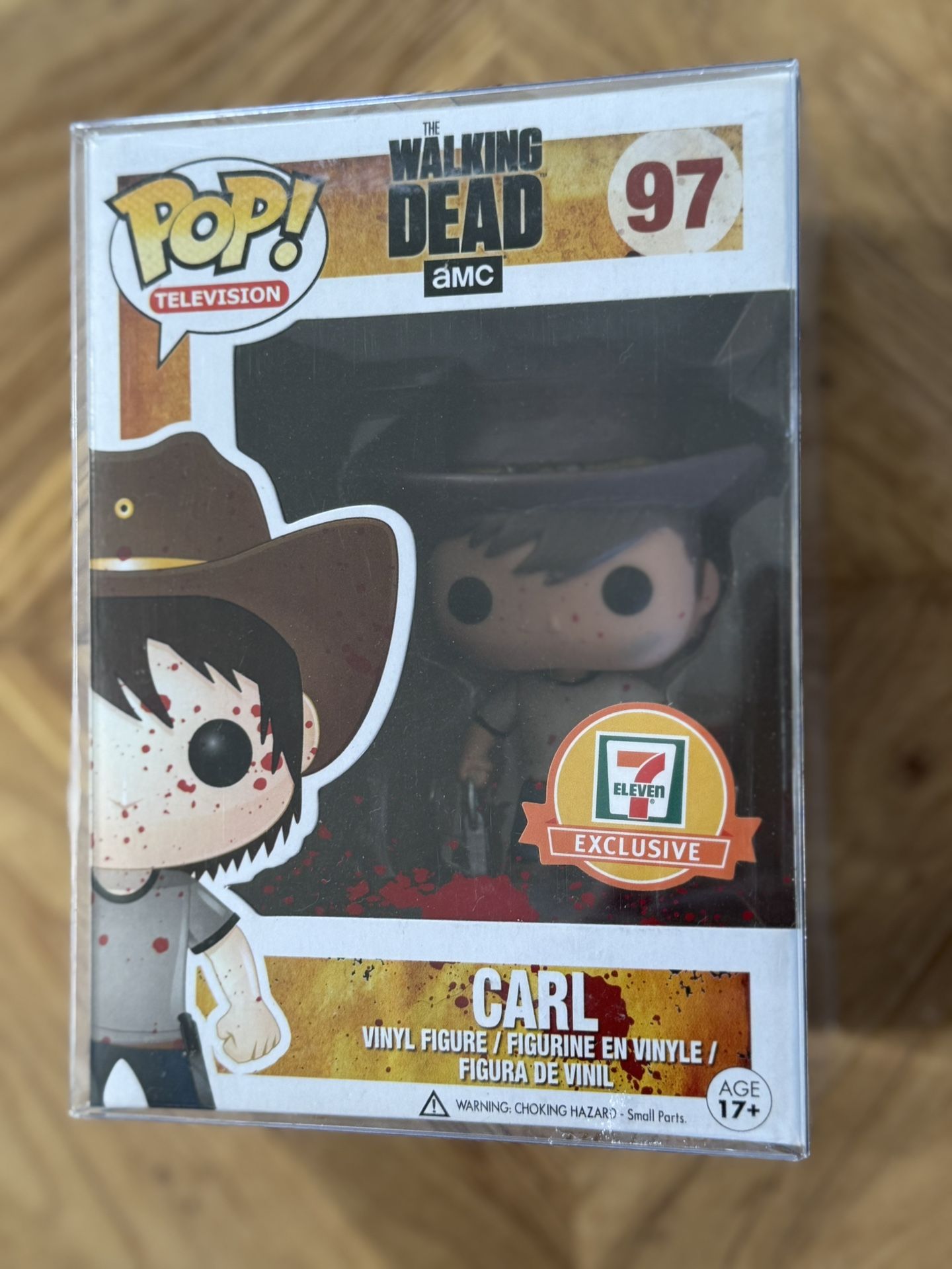 RARE Funko Pop! Television: The Walking Dead Carl Grimes #97 (7 Eleven Exclusive Bloody Variant)