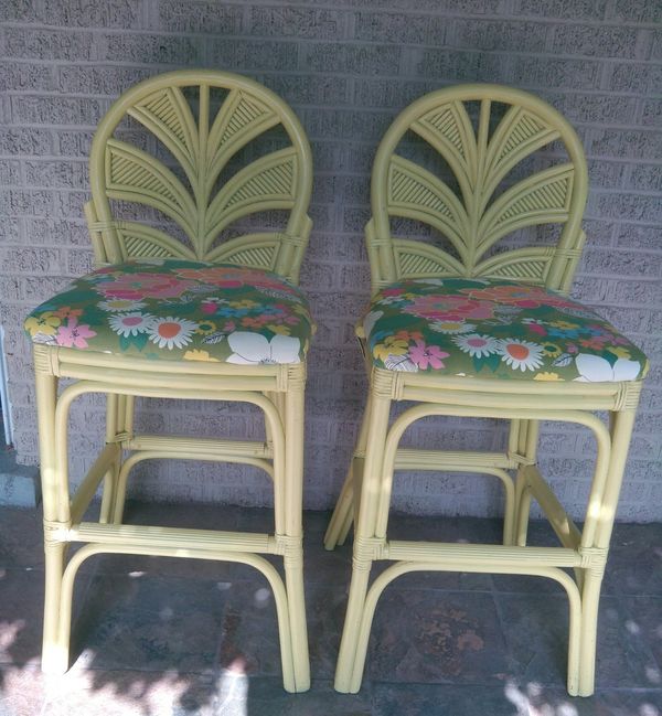 Pair Vintage Refurbished Wood Bar Stools For In Jeffersonville Pair Vintage Refurbished Wood Bar Stools