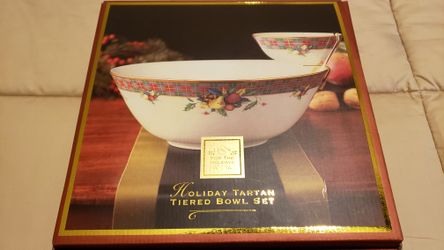 Lenox Holiday Tartan Tiered Bowl Set