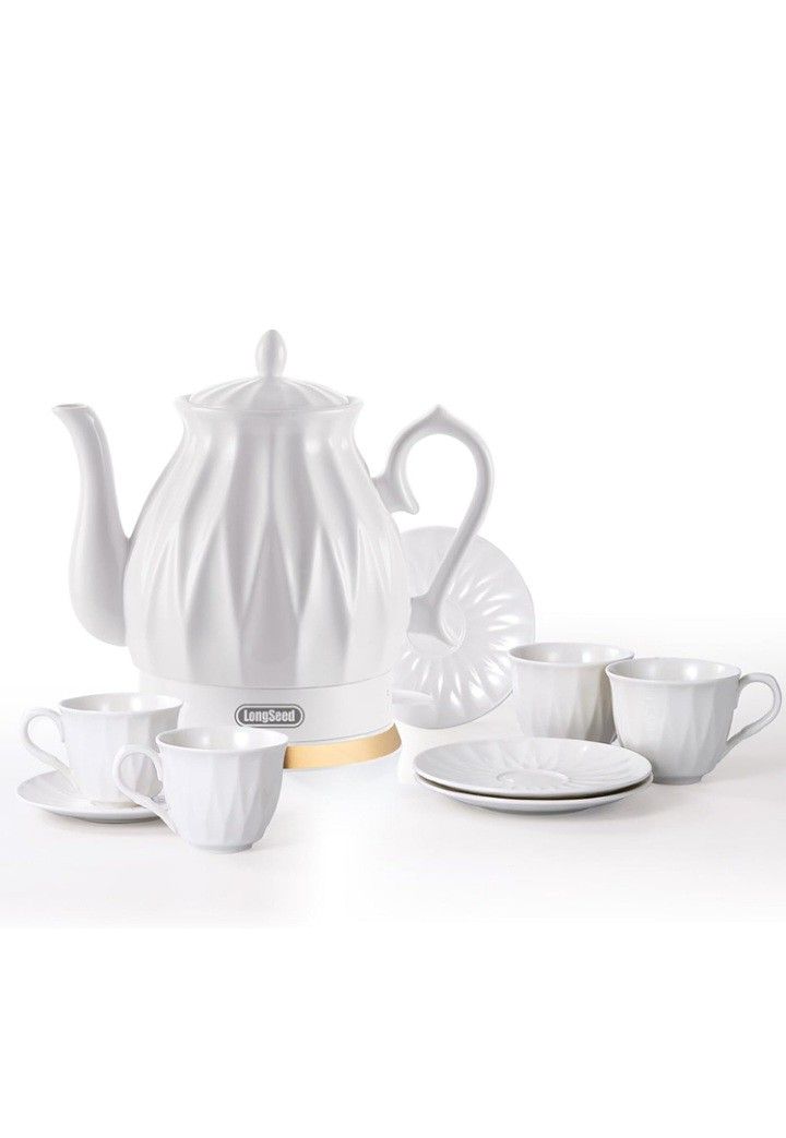 Ceramic Electric Kettle Set With Infuser