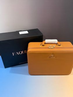 Leather Travel Suitcase with Mirror , Luggage Case