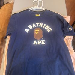 Bape College Shirt - Navy, L