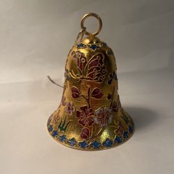 Gold bell With Christmas Flowers