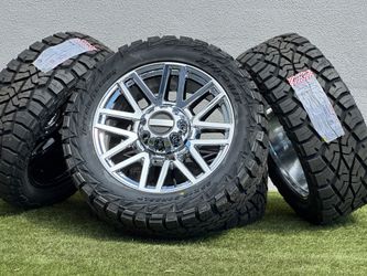 New 22" Ford F250 Wheels Chrome Ford F350 Rims 8x170 Lariat 35" Tires F-250 King Ranch F-350