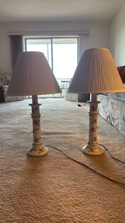 Vintage hand painted lamps