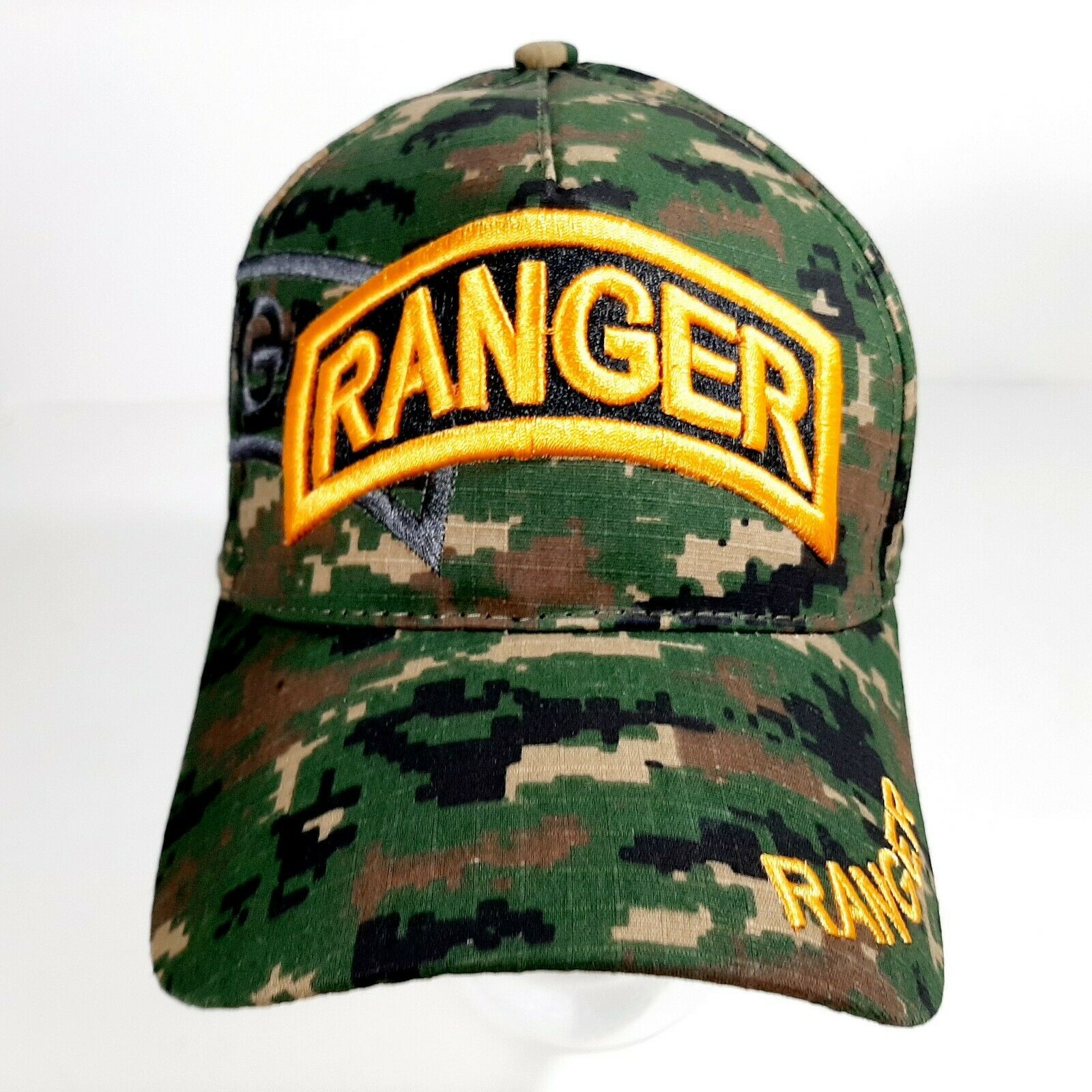 US Army Ranger Men's Camouflage Ball Cap One Size 100% Cotton Embroidered H1