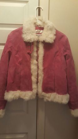 Pretty Pink suede vintage coat XL