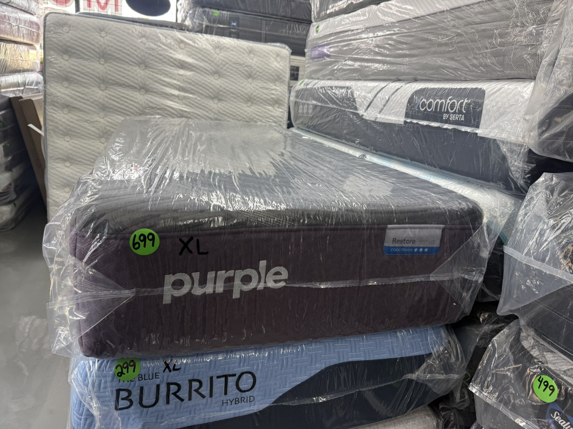 TWIN XL PURPLE RESTORE PREMIER MATTRESS & BOX SPRING BED SET