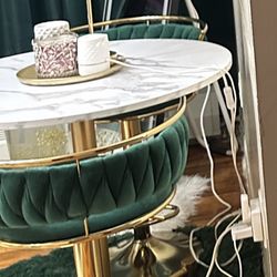 2 A Pair Of Bar Stool Emerald Green 