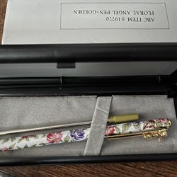 Decorative Floral Angel Pen New In Case