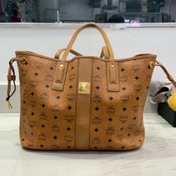 Genuine MCM medium Reversible Liz Shopper Visetos Tote Bag 