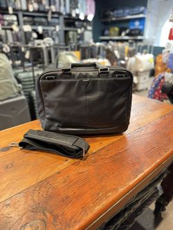 Johnston & Murphy Handcrafted Leather /nylon Briefcase Used