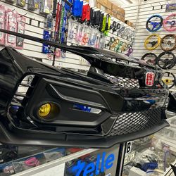 2016-2021 Honda Civic Type R Style Front Bumper Cover Kit Sedan  hatchback & coupe painted black material polyurethane