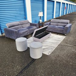 Sofa Loveseat + Ottomans Set FREE DELIVERY 