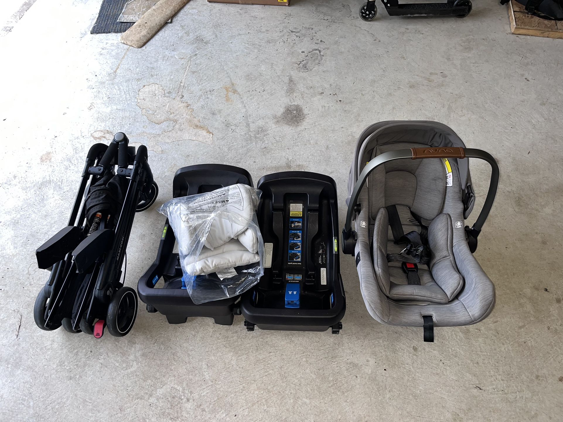 Nuna Car Seat and Maxi Cosi Stroller 