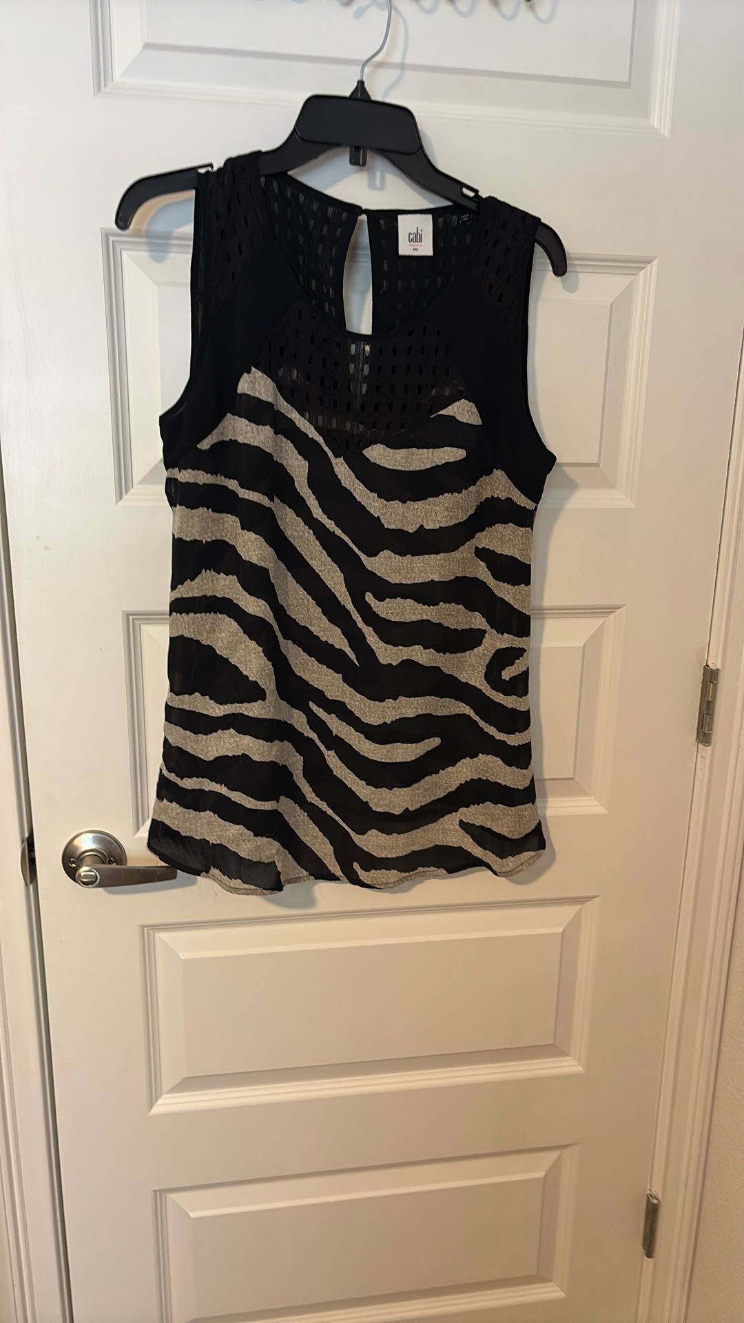Black And Beige Sleeveless Top